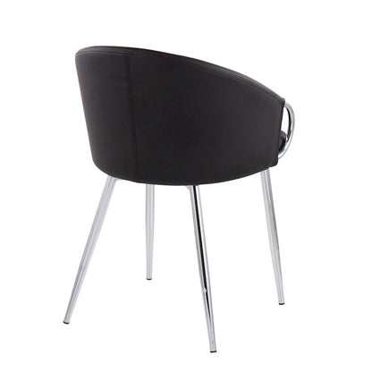 LumiSource Claire Dining Chair | Silver Metal and Black PU Leather | Contemporary Dining Room & Kitchen | 18 x 20.5 x 29.5 in | Model CH-CLAIRESVBK