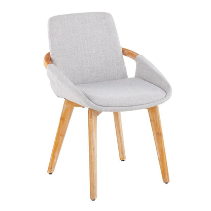 LumiSource Cosmo Dining Chair | Natural Bamboo and Light Grey Fabric | Mid-Century Modern Dining Room & Kitchen | Model CH-COSMONALGY