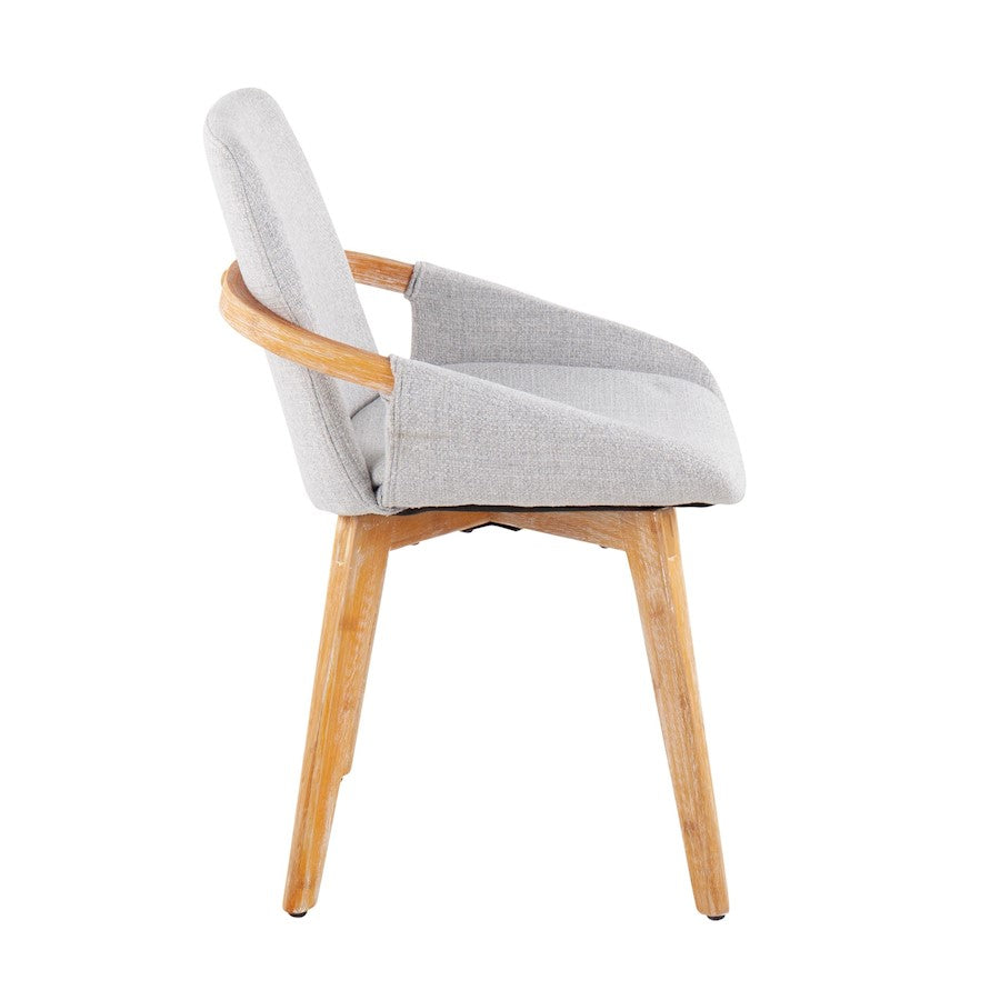 LumiSource Cosmo Dining Chair | Natural Bamboo and Light Grey Fabric | Mid-Century Modern Dining Room & Kitchen | Model CH-COSMONALGY