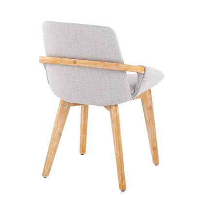 LumiSource Cosmo Dining Chair | Natural Bamboo and Light Grey Fabric | Mid-Century Modern Dining Room & Kitchen | Model CH-COSMONALGY