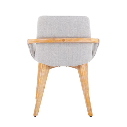 LumiSource Cosmo Dining Chair | Natural Bamboo and Light Grey Fabric | Mid-Century Modern Dining Room & Kitchen | Model CH-COSMONALGY