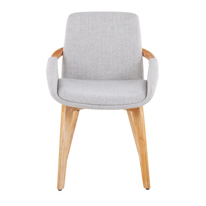 LumiSource Cosmo Dining Chair | Natural Bamboo and Light Grey Fabric | Mid-Century Modern Dining Room & Kitchen | Model CH-COSMONALGY