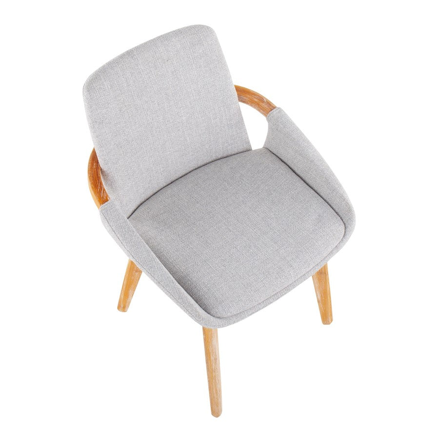 LumiSource Cosmo Dining Chair | Natural Bamboo and Light Grey Fabric | Mid-Century Modern Dining Room & Kitchen | Model CH-COSMONALGY