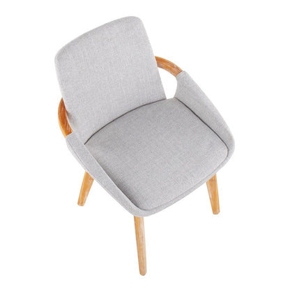 LumiSource Cosmo Dining Chair | Natural Bamboo and Light Grey Fabric | Mid-Century Modern Dining Room & Kitchen | Model CH-COSMONALGY