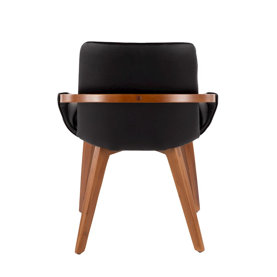LumiSource Cosmo Chair | Mid-Century Walnut and Black Faux Leather | Dining Room & Kitchen Seating | 21 x 20 x 30.5 in | Model CH-COSMOWL-BK