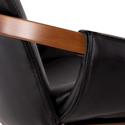 LumiSource Cosmo Chair | Mid-Century Walnut and Black Faux Leather | Dining Room & Kitchen Seating | 21 x 20 x 30.5 in | Model CH-COSMOWL-BK