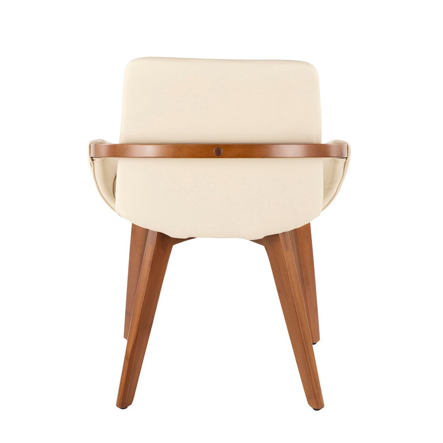 LumiSource Cosmo Chair | Mid-Century Walnut and Cream Faux Leather | Dining Room & Kitchen Seating | 21 x 20 x 30.5 in | Model CH-COSMOWL-CR
