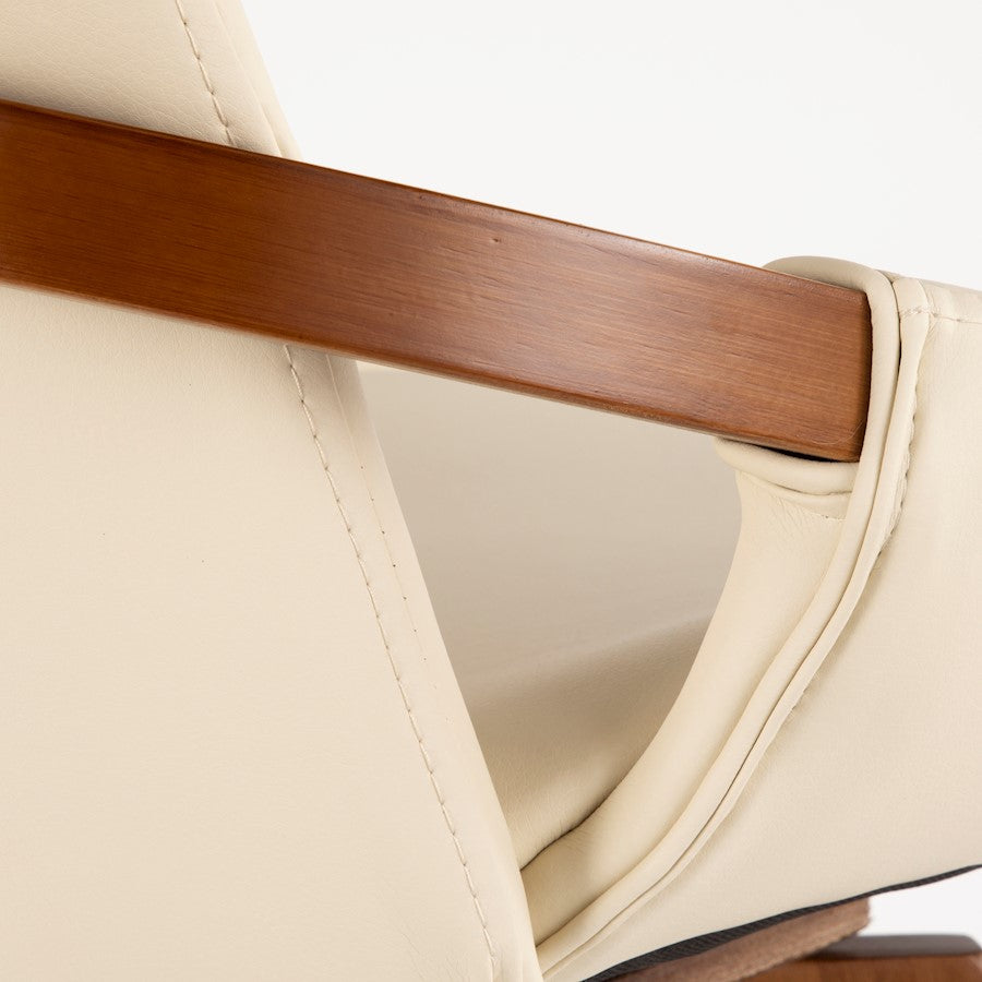 LumiSource Cosmo Chair | Mid-Century Walnut and Cream Faux Leather | Dining Room & Kitchen Seating | 21 x 20 x 30.5 in | Model CH-COSMOWL-CR