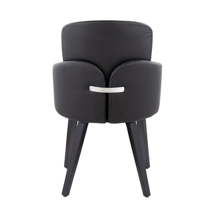 LumiSource Dahlia Dining Chair Set of 2 | Black PU and Black Wood/Chrome Metal | Dining Room & Kitchen Seating | Model CH-DAHLIA2-WBKBK2