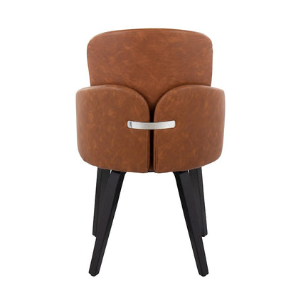 LumiSource Dahlia Dining Chair Set of 2 | Contemporary Black Wood and Camel PU with Chrome Metal | Kitchen & Dining Room | Model CH-DAHLIA2-WBKCAM2