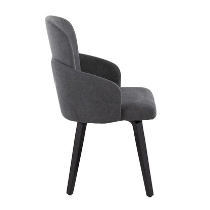 LumiSource Dahlia Dining Chair Set of 2 | Contemporary Black Wood and Grey Fabric with Chrome | Kitchen & Dining Room | Model CH-DAHLIA2-WBKFGY2