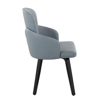 LumiSource Dahlia Dining Chair Set of 2 | Contemporary Black Wood and Grey PU with Chrome | Kitchen & Dining Room Seating | Model CH-DAHLIA2-WBKGY2
