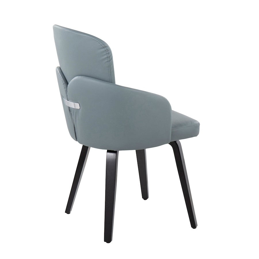 LumiSource Dahlia Dining Chair Set of 2 | Contemporary Black Wood and Grey PU with Chrome | Kitchen & Dining Room Seating | Model CH-DAHLIA2-WBKGY2