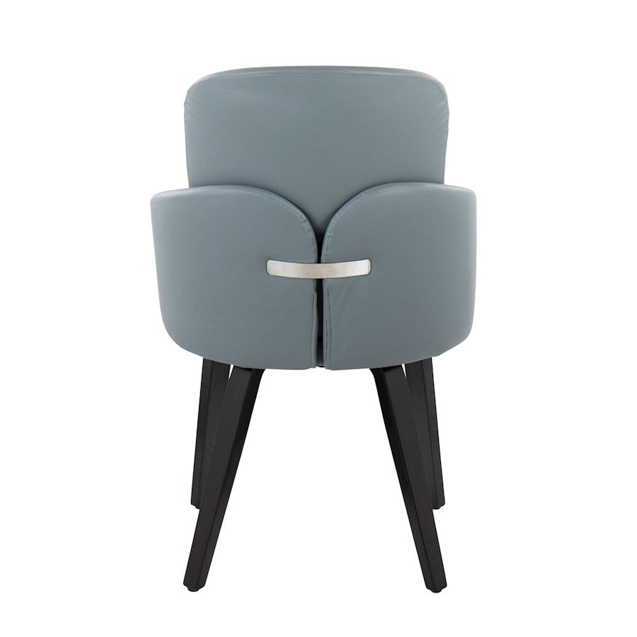 LumiSource Dahlia Dining Chair Set of 2 | Contemporary Black Wood and Grey PU with Chrome | Kitchen & Dining Room Seating | Model CH-DAHLIA2-WBKGY2