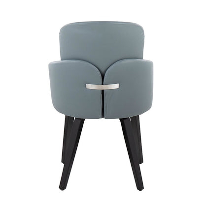LumiSource Dahlia Dining Chair Set of 2 | Contemporary Black Wood and Grey PU with Chrome | Kitchen & Dining Room Seating | Model CH-DAHLIA2-WBKGY2