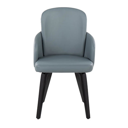 LumiSource Dahlia Dining Chair Set of 2 | Contemporary Black Wood and Grey PU with Chrome | Kitchen & Dining Room Seating | Model CH-DAHLIA2-WBKGY2
