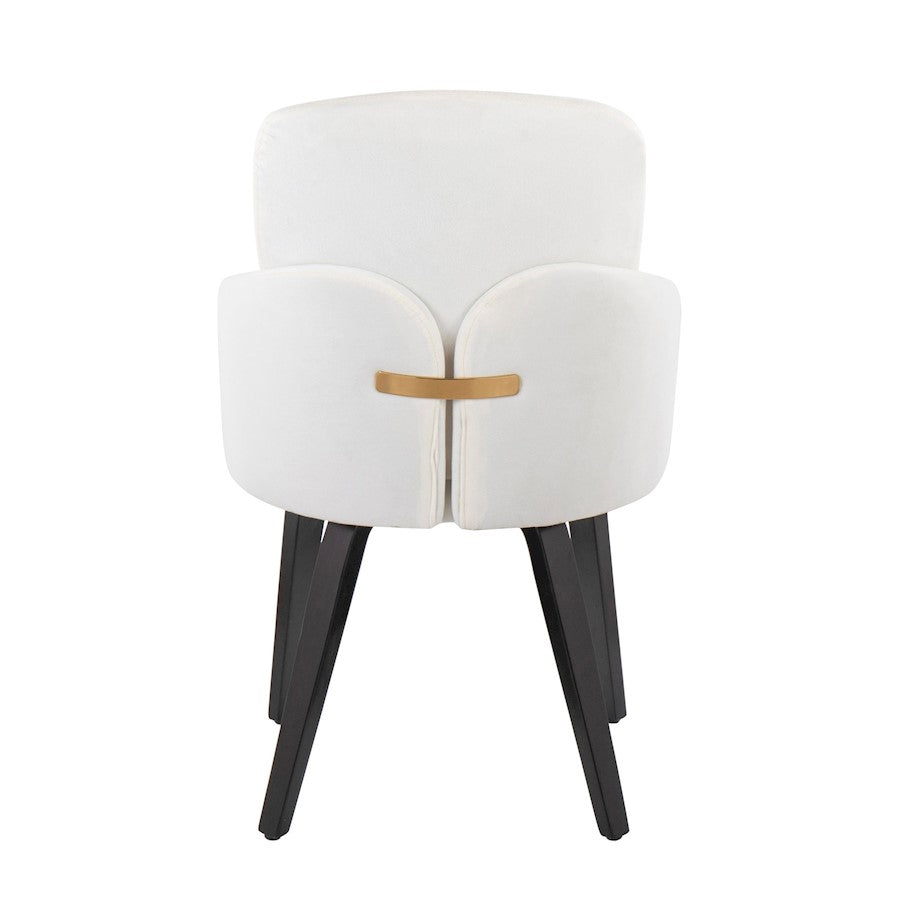 LumiSource Dahlia Dining Chair Set/2 | Black Wood, Cream Velvet & Gold Metal | Dining Room & Kitchen Seating | Model CH-DAHLIA2-WBKVCR2