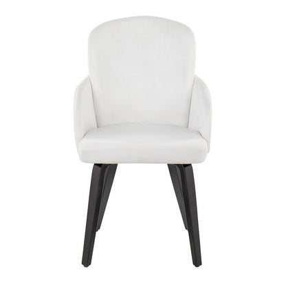 LumiSource Dahlia Dining Chair Set/2 | Black Wood, Cream Velvet & Gold Metal | Dining Room & Kitchen Seating | Model CH-DAHLIA2-WBKVCR2