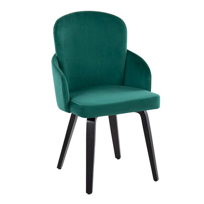 LumiSource Dahlia Dining Chair Set/2 | Black Wood, Green Velvet & Gold Metal | Dining Room & Kitchen Seating | Model CH-DAHLIA2-WBKVGN2