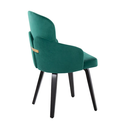 LumiSource Dahlia Dining Chair Set/2 | Black Wood, Green Velvet & Gold Metal | Dining Room & Kitchen Seating | Model CH-DAHLIA2-WBKVGN2