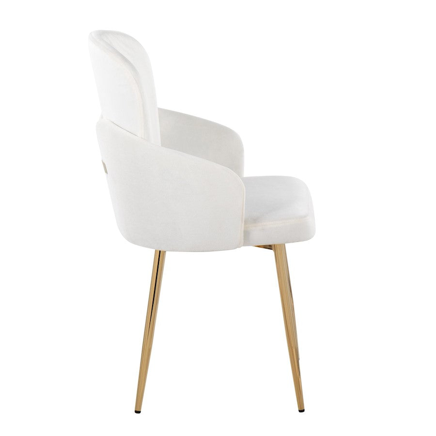 LumiSource Dahlia Dining Chair Set of 2 | Gold Metal & Cream Velvet | Dining Room & Kitchen Seating | 22 x 22.5 x 34.25 in | Model CH-DAHLIA2AUVCR2