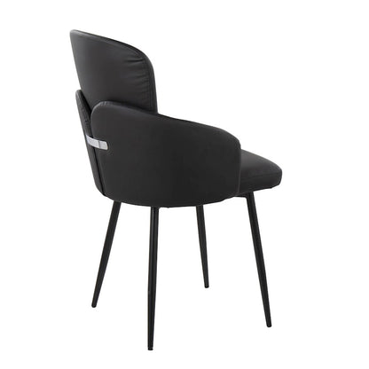 LumiSource Dahlia Dining Chair Set of 2 | Black PU & Chrome Metal | Dining Room & Kitchen Seating | 22 x 22.5 x 34.25 in | Model CH-DAHLIA2BKBK2
