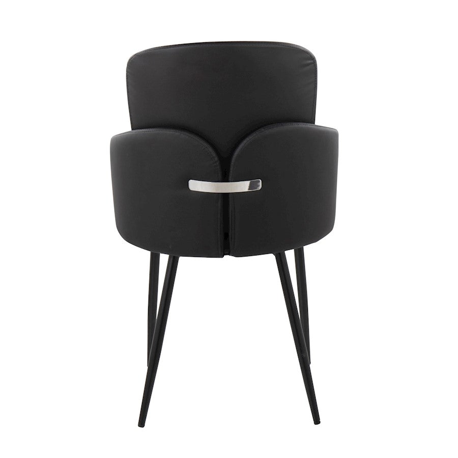LumiSource Dahlia Dining Chair Set of 2 | Black PU & Chrome Metal | Dining Room & Kitchen Seating | 22 x 22.5 x 34.25 in | Model CH-DAHLIA2BKBK2