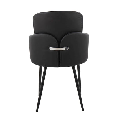 LumiSource Dahlia Dining Chair Set of 2 | Black PU & Chrome Metal | Dining Room & Kitchen Seating | 22 x 22.5 x 34.25 in | Model CH-DAHLIA2BKBK2