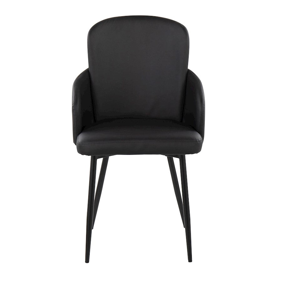 LumiSource Dahlia Dining Chair Set of 2 | Black PU & Chrome Metal | Dining Room & Kitchen Seating | 22 x 22.5 x 34.25 in | Model CH-DAHLIA2BKBK2