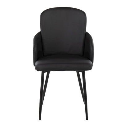 LumiSource Dahlia Dining Chair Set of 2 | Black PU & Chrome Metal | Dining Room & Kitchen Seating | 22 x 22.5 x 34.25 in | Model CH-DAHLIA2BKBK2