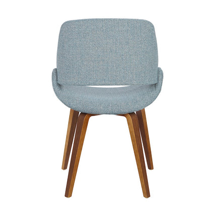 LumiSource Fabrizzi Dining/Accent Chair Set of 2 | Mid-Century Walnut and Blue Fabric | Dining Room & Living Room Seating | Model CH-FBCONLWLBU2
