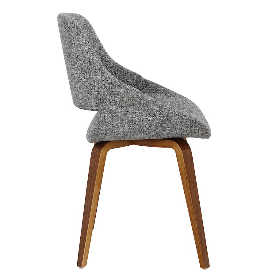 LumiSource Fabrizzi Dining/Accent Chair | Walnut & Grey Noise Woven Fabric | Kitchen & Living Room Seating | Model CH-FBCONLWLGY2