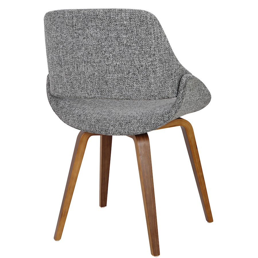 LumiSource Fabrizzi Dining/Accent Chair | Walnut & Grey Noise Woven Fabric | Kitchen & Living Room Seating | Model CH-FBCONLWLGY2