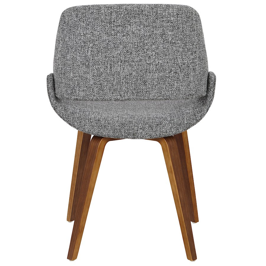 LumiSource Fabrizzi Dining/Accent Chair | Walnut & Grey Noise Woven Fabric | Kitchen & Living Room Seating | Model CH-FBCONLWLGY2