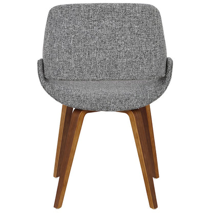 LumiSource Fabrizzi Dining/Accent Chair | Walnut & Grey Noise Woven Fabric | Kitchen & Living Room Seating | Model CH-FBCONLWLGY2