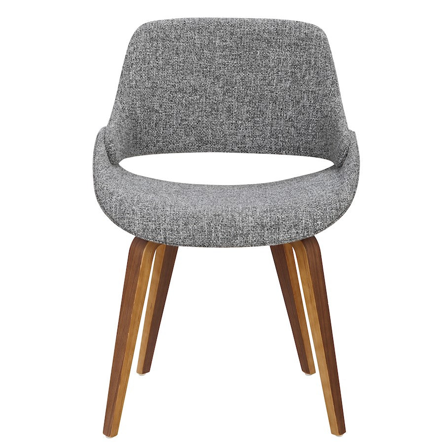 LumiSource Fabrizzi Dining/Accent Chair | Walnut & Grey Noise Woven Fabric | Kitchen & Living Room Seating | Model CH-FBCONLWLGY2
