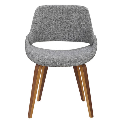 LumiSource Fabrizzi Dining/Accent Chair | Walnut & Grey Noise Woven Fabric | Kitchen & Living Room Seating | Model CH-FBCONLWLGY2