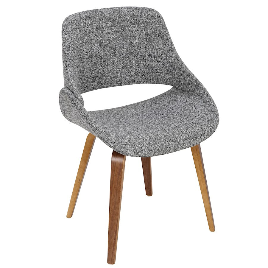 LumiSource Fabrizzi Dining/Accent Chair | Walnut & Grey Noise Woven Fabric | Kitchen & Living Room Seating | Model CH-FBCONLWLGY2