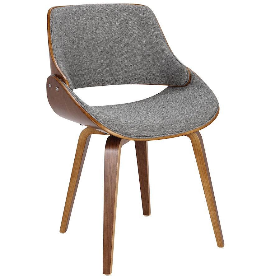 LumiSource Fabrizzi Dining/Accent Chair | Walnut & Grey Fabric Bentwood | Kitchen & Living Room Seating | 21 x 21.5 x 32.25 in | Model CH-FBZZNLWL-GY