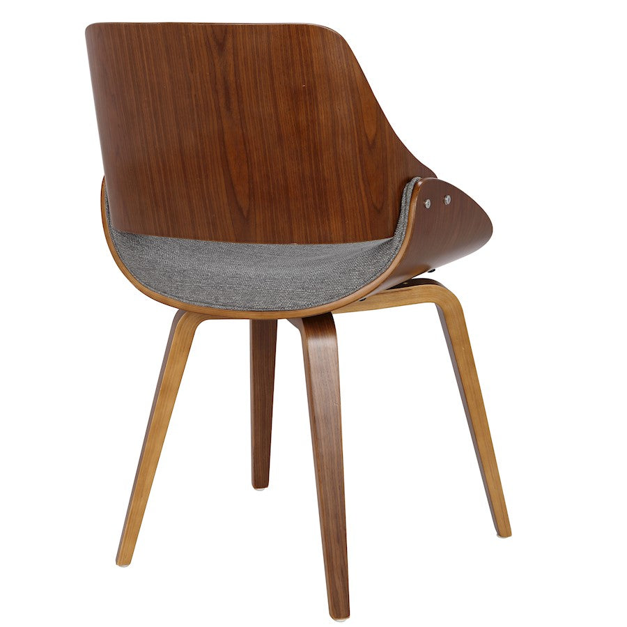 LumiSource Fabrizzi Dining/Accent Chair | Walnut & Grey Fabric Bentwood | Kitchen & Living Room Seating | 21 x 21.5 x 32.25 in | Model CH-FBZZNLWL-GY