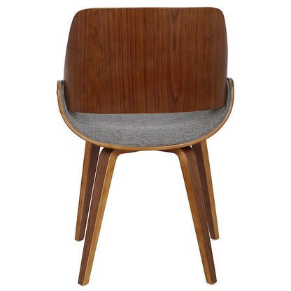 LumiSource Fabrizzi Dining/Accent Chair | Walnut & Grey Fabric Bentwood | Kitchen & Living Room Seating | 21 x 21.5 x 32.25 in | Model CH-FBZZNLWL-GY