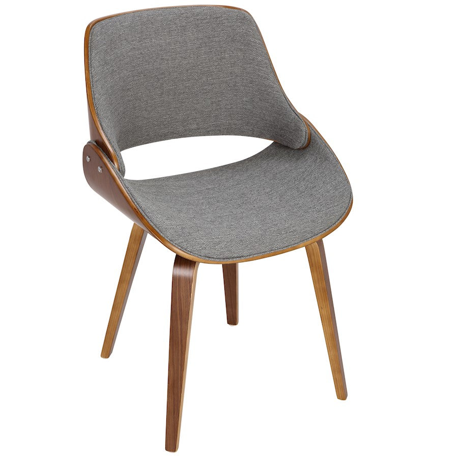 LumiSource Fabrizzi Dining/Accent Chair | Walnut & Grey Fabric Bentwood | Kitchen & Living Room Seating | 21 x 21.5 x 32.25 in | Model CH-FBZZNLWL-GY