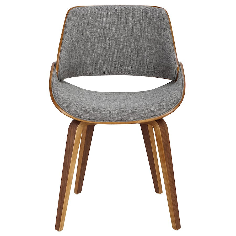 LumiSource Fabrizzi Dining/Accent Chair | Walnut & Grey Fabric Bentwood | Kitchen & Living Room Seating | 21 x 21.5 x 32.25 in | Model CH-FBZZNLWL-GY