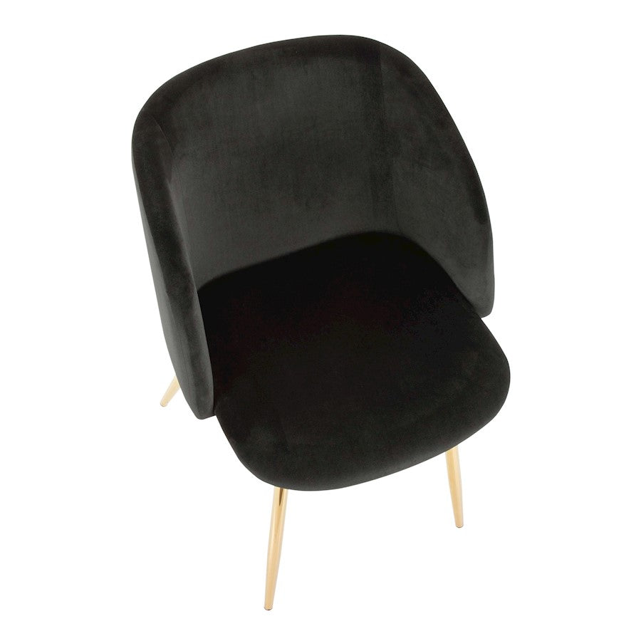 LumiSource Fran Dining/Accent Chair | Gold Metal & Black Velvet | Dining Room & Living Room Seating | 23 x 21 x 32 in | Model CH-FRANAU-BK2