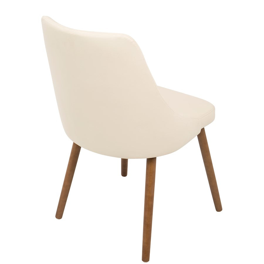 LumiSource Giovanni Chair | Mid-Century Modern Cream Walnut | Kitchen & Dining Accent Chair | 23.5 x 19 x 31.5 in | Model CH-GIOVWL-CR