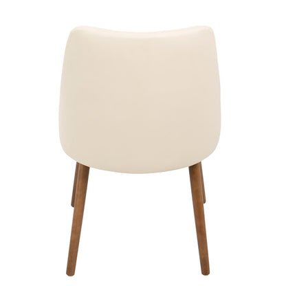 LumiSource Giovanni Chair | Mid-Century Modern Cream Walnut | Kitchen & Dining Accent Chair | 23.5 x 19 x 31.5 in | Model CH-GIOVWL-CR