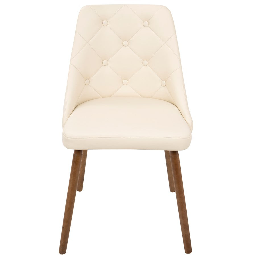 LumiSource Giovanni Chair | Mid-Century Modern Cream Walnut | Kitchen & Dining Accent Chair | 23.5 x 19 x 31.5 in | Model CH-GIOVWL-CR
