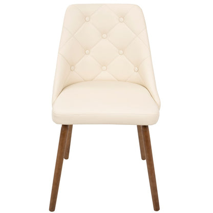 LumiSource Giovanni Chair | Mid-Century Modern Cream Walnut | Kitchen & Dining Accent Chair | 23.5 x 19 x 31.5 in | Model CH-GIOVWL-CR