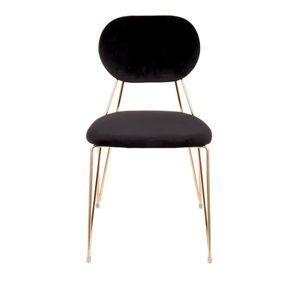 LumiSource Gwen Chair Set of 2 | Glam Gold Metal & Black Velvet | Casual Dining & Accent Chairs | 22.25 x 18.75 x 32.25 in | Model CH-GWENAU-BK2