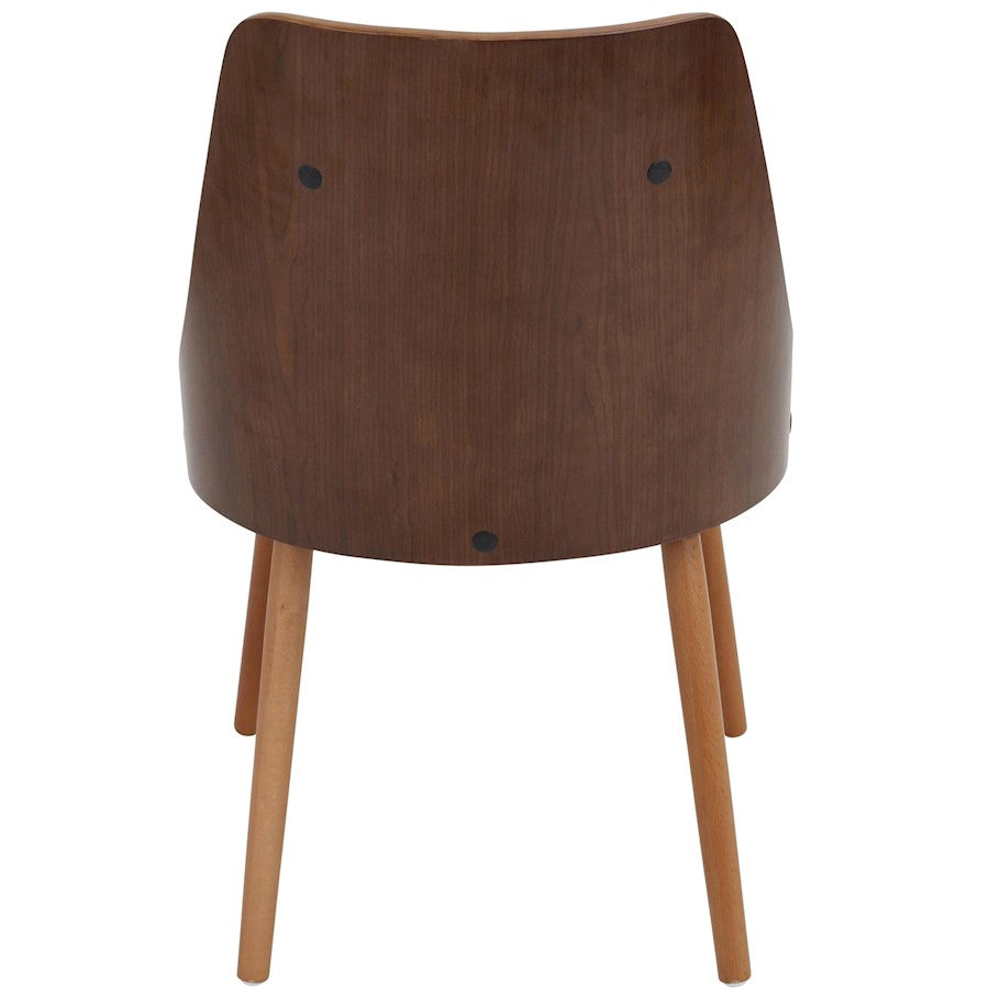 LumiSource Gianna Chair | Mid-Century Modern Walnut & White | Dining & Office Accent Chair | 22 x 19.25 x 31.25 in | Model CH-JY-GNNWL-W